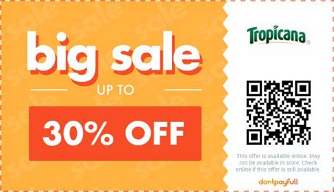 tropicana discount code.